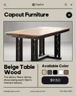 Furniture Beige Table Wood Promotion Instagram Post