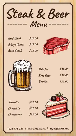 Western Food And Beverage Menu