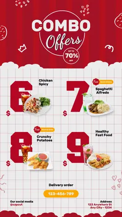 Food Menu Special Combo Offers Instagram Story