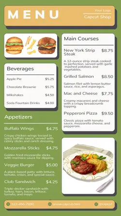 Food American Food Menu Instagram Story