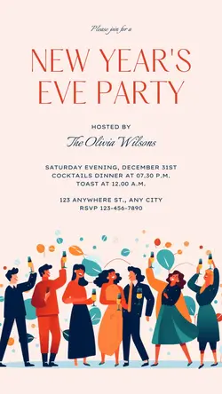 New Year's Party Invitaion Instagram Story