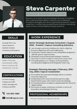 Non-Marketing Consultant Resume Modern
