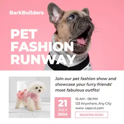 Pink Modern Pet Fashion Runway Instagram Post