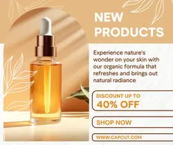 Beauty and Personal Care, beauty serum, soft minimalist facebook post design template