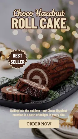 Food and Beverage - Instagram Choco Hazelnut Roll Cake - Instagram Story
