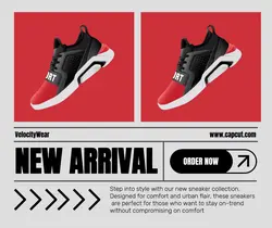 Sneakers New Arrival Fashion Facebook Post Red