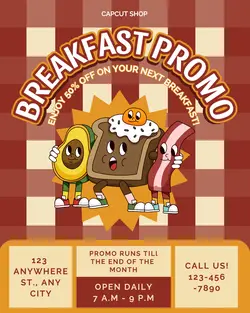 Breakfast Food Promotion Poster