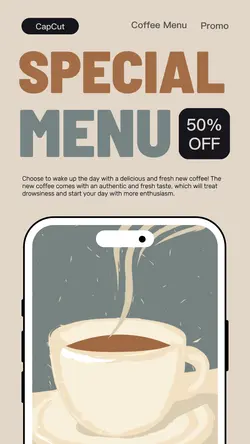 Cafe Special Menu Illustration Instagram Story