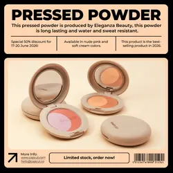 Cream Black Minimalist Beauty Pressed Powder Sale Display Produst Instagram Post