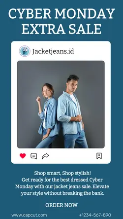 cybermonday jacket jeans sale instagram story