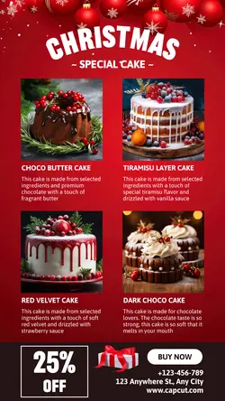 Christmas special cake red instagram story
