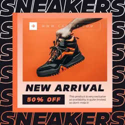 Orange and Black Sneakers Promotion Instagram Post