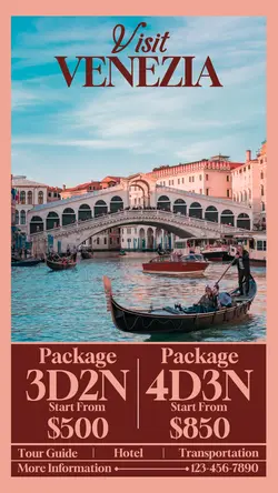 Travel Visit Venezia Package Instagram Story
