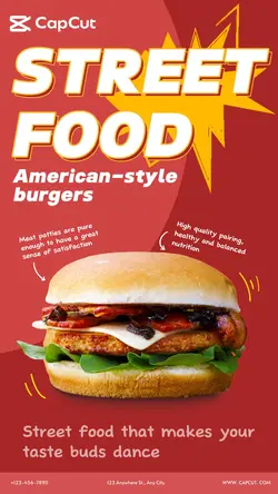 Food Food promotion Hamburger Vintage