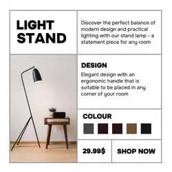 Minimalist Design Product Display Light Stand for Instagram Posts