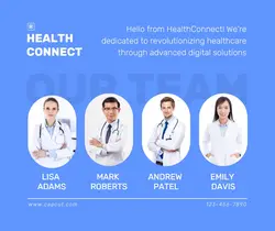 Blue Minimalist Meet Our Team Facebook Post