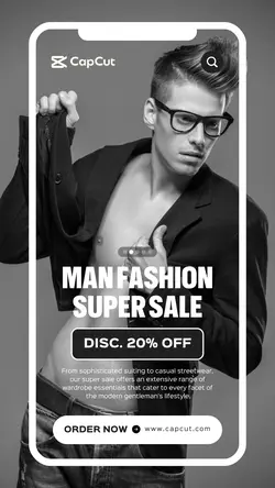 Man Fashion Sale Promotion UI Style Story