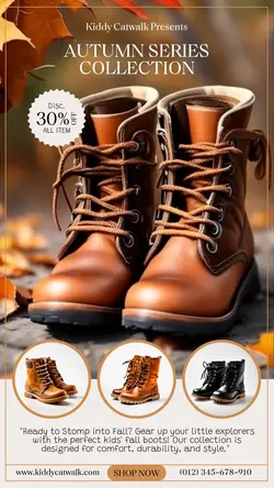 Fashion Kids Fall Boots Promotion Instagram Story