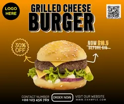 Simple Burger Promotion Poster Template