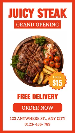Juicy Steak Food Promotion Instagram Story