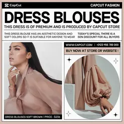 2 Multi-product Image Women's Clothes Dress Blouses Promotion Instagram Post
