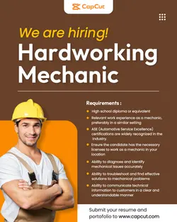 Mechanic Hire Minimalist Poster