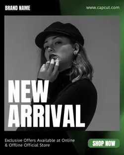 Black and Green Modern New Arrival Fashion Instagram Post