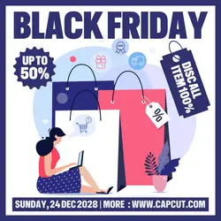 Black Friday Promotion Instagram Post Purple White Flat Modern