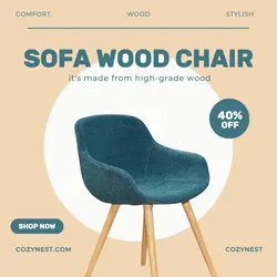 Household Sofa Wood Chair Instagram Post