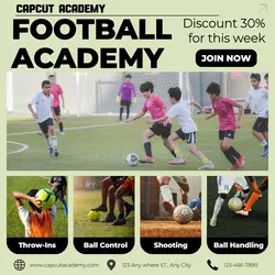 Sport Football Academy Discount Instagram Post