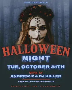 Dark Blue Halloween Night Instagram Portrait