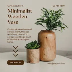 Household Wooden Vase Flowers Instagram Post