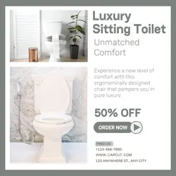 Flat design minimalis luxury toilet seat products instagram post