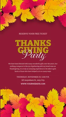 Thanksgiving Party Instagram Story