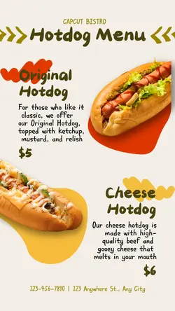 Food Hotdog Menu Instagram Story