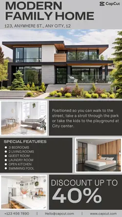 real estate modern family home sales promotion