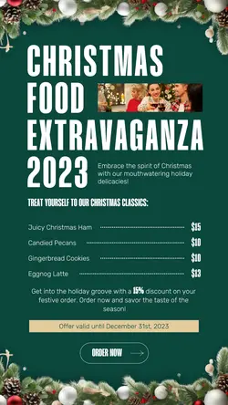 Christmas Day Menu Instagram Post