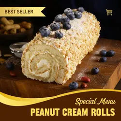 E-Commerce Food Peanut Rolls Hero Image