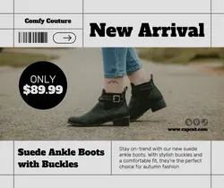 Ankle Boots New Arrival Facebook Post Simple