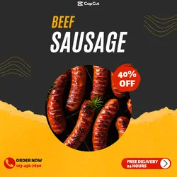 Food Menu Beef Sausage Instagram Post