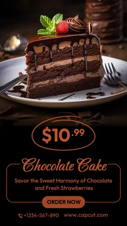 Food & Beverage Chocolate Cake Instagram Story