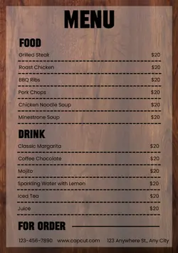 Restaurant Menu