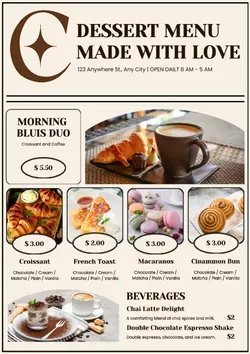 Dessert Menu