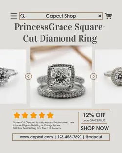 Fashion Industry Diamond Ring Promotion Instagram Portrait