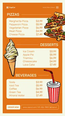 Food Menu List Tiktok Post