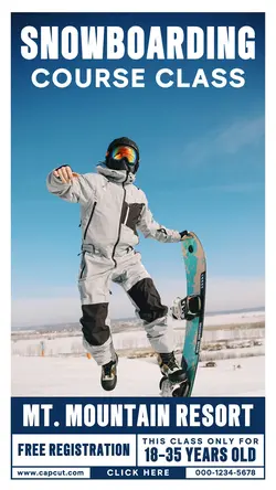 snowboarding class introduction for instagram post