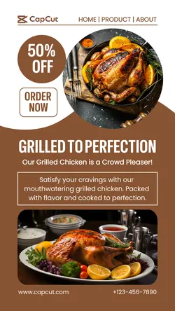 Grilled Chicken Food Promotion Instagram Story