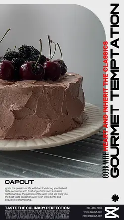 foodstuff&Cherry cake display Minimalist style