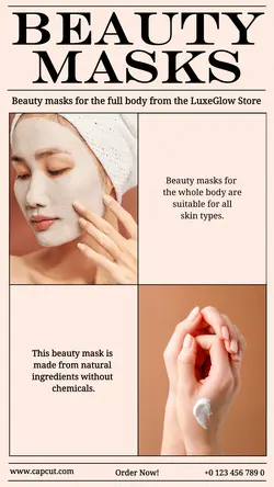 Beauty Masks Product Display Instagram Story Cream Minimalist
