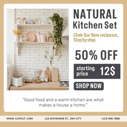 Minimalis flat design Business Kitchen set Instagram post